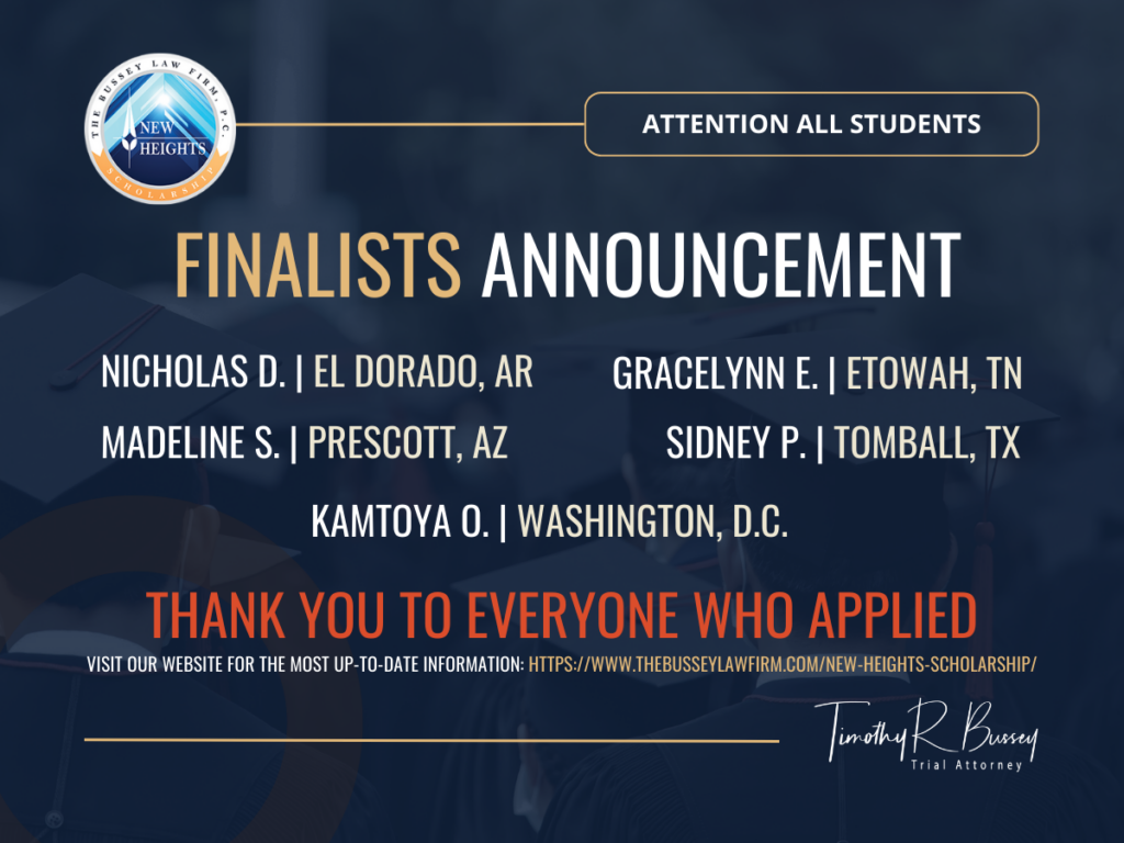 The finalists for the law firms scholarship .